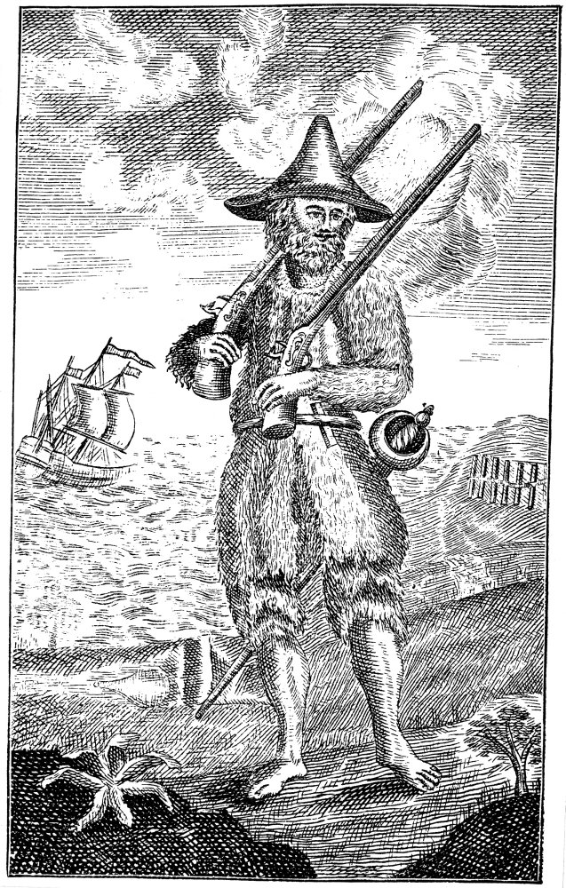 Robinson Crusoe Nengraved Frontispiece To The 1744 Dublin Edition Of The Novel By Daniel Defoe Poster Print by (24 x 36)