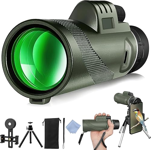 Telescopio Monocular de alta potencia para adultos Monocular para Smartphone Adaptador Monocular Telescopio Caza Vida Silvestre Observación de aves