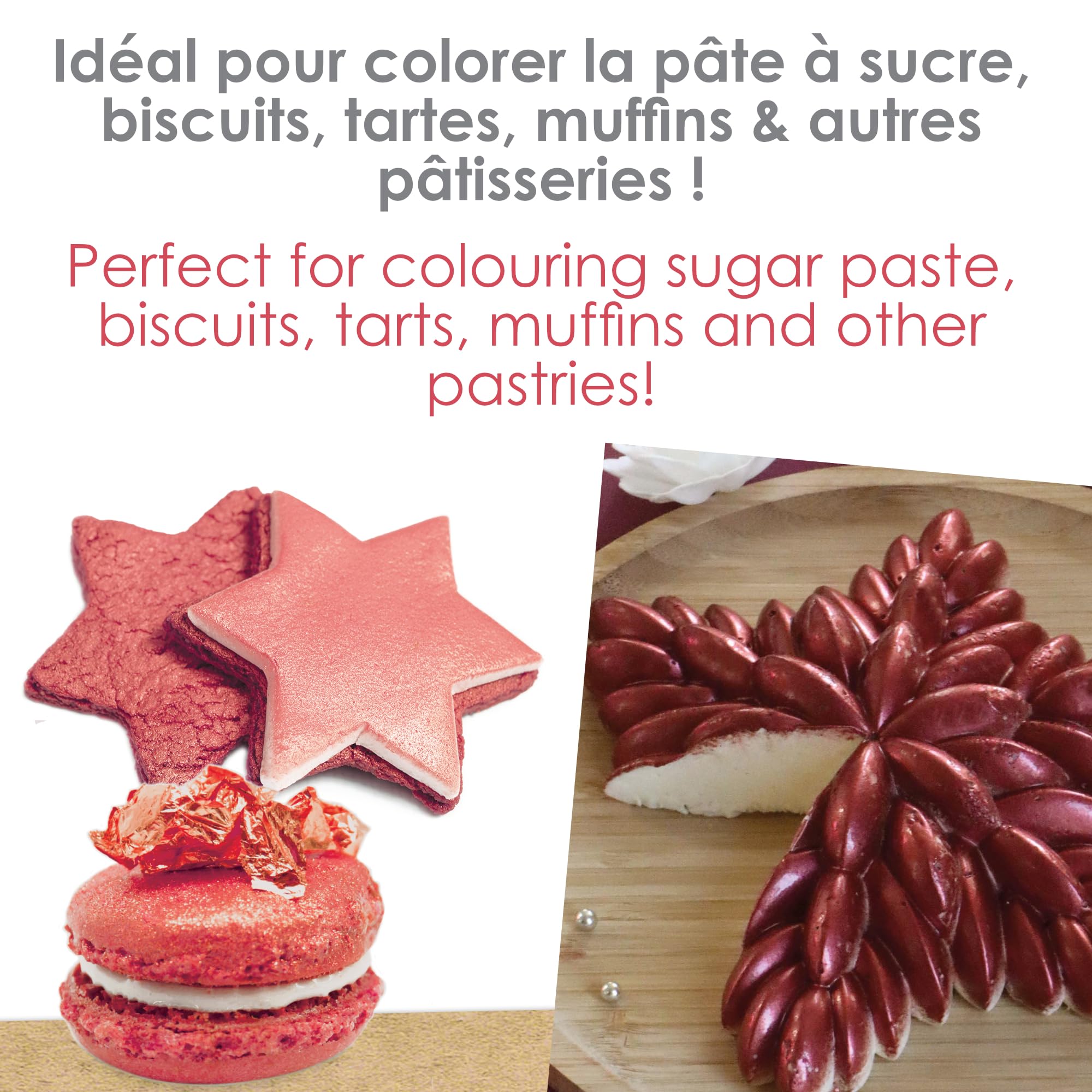 ScrapCooking - Spray Colorant de Surface Rubis 75 ml - Spray Alimentaire Rose Irisé pour faire Briller vos Pâtisseries, Biscuits, Macarons, Pâtes à Sucre, Gâteaux, Bûches - 4294