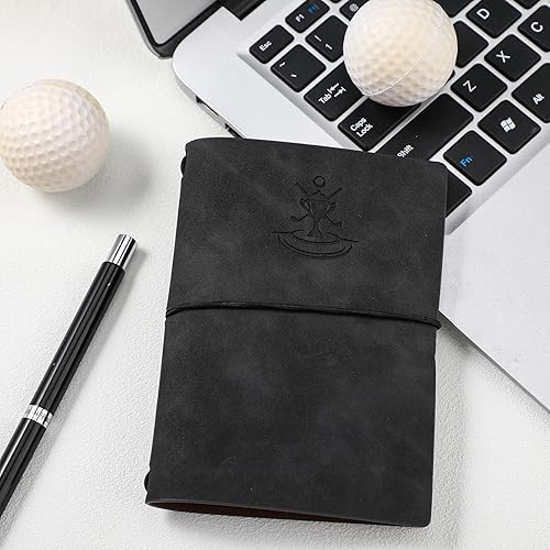 Miniatura 4 de Chinco Libro de puntuación de golf, libro de yarda de golf, bolsillo trasero, de cuero, para deportes y accesorios para palos de golf al aire libre