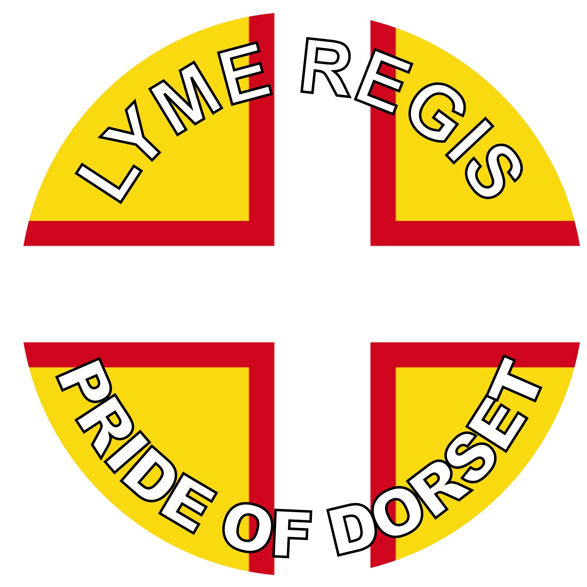 Lyme Regis - Pride of Dorset - (Two Pack) 80mm Diameter Car Bumper Window Decal Sticker