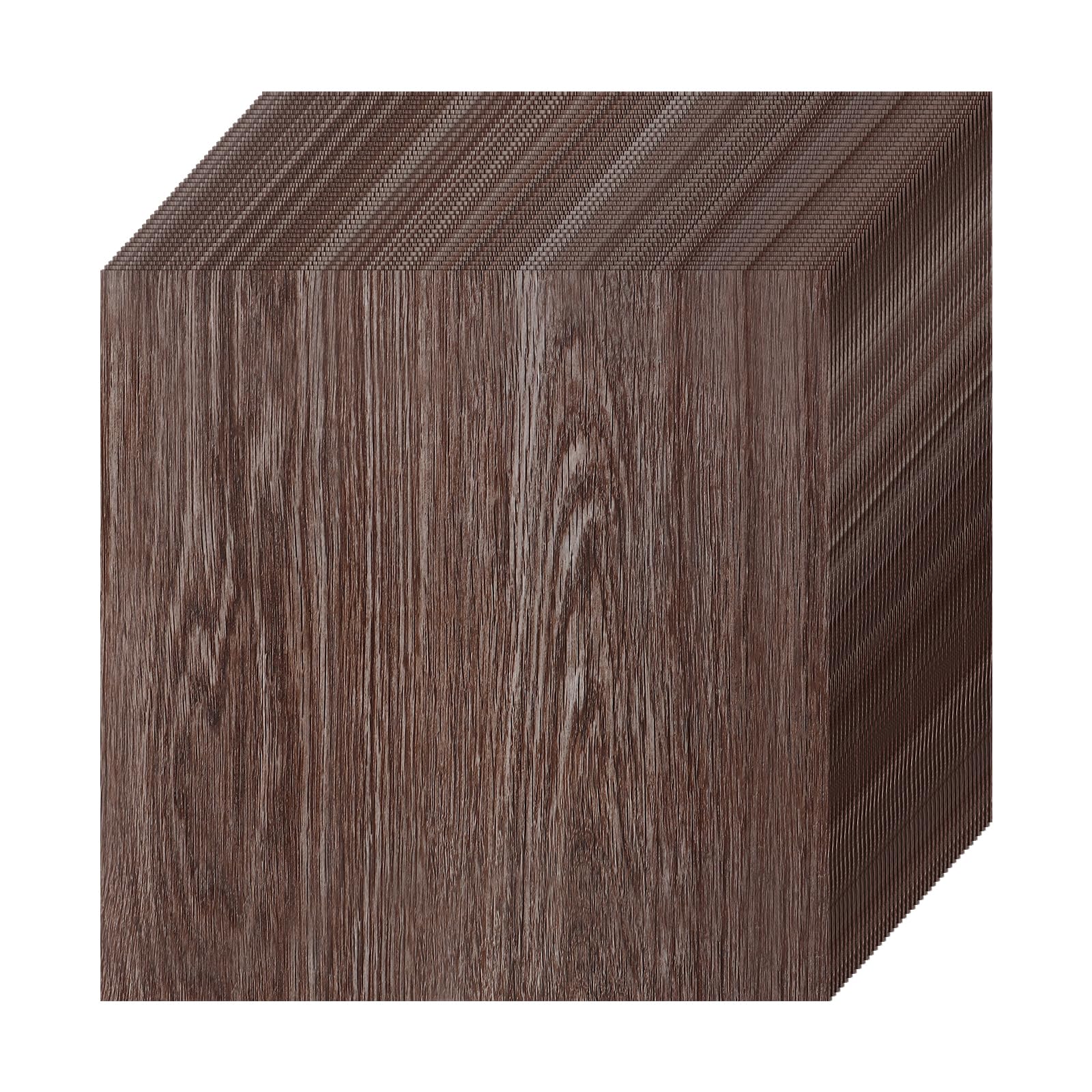 CYEER 40 unidades de suelo de vinilo autoadhesivo (3,6 m²) – 30 x 30 cm de PVC en aspecto de madera marrón – Baldosas impermeables autoadhesivas para cocina, salón y baño – DIY azulejos adhesivos para