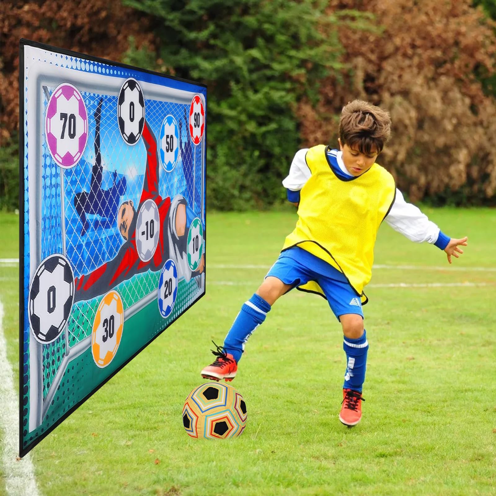 KOIROI Set da Gioco con Pallone da Calcio per Bambini di 3 4 5 6 7 8 Anni, Gioco del Lancio del Calcio Giochi da Esterno per Bambini Gioco Calcio, Regalo di Compleanno per Ragazzi e Ragazze