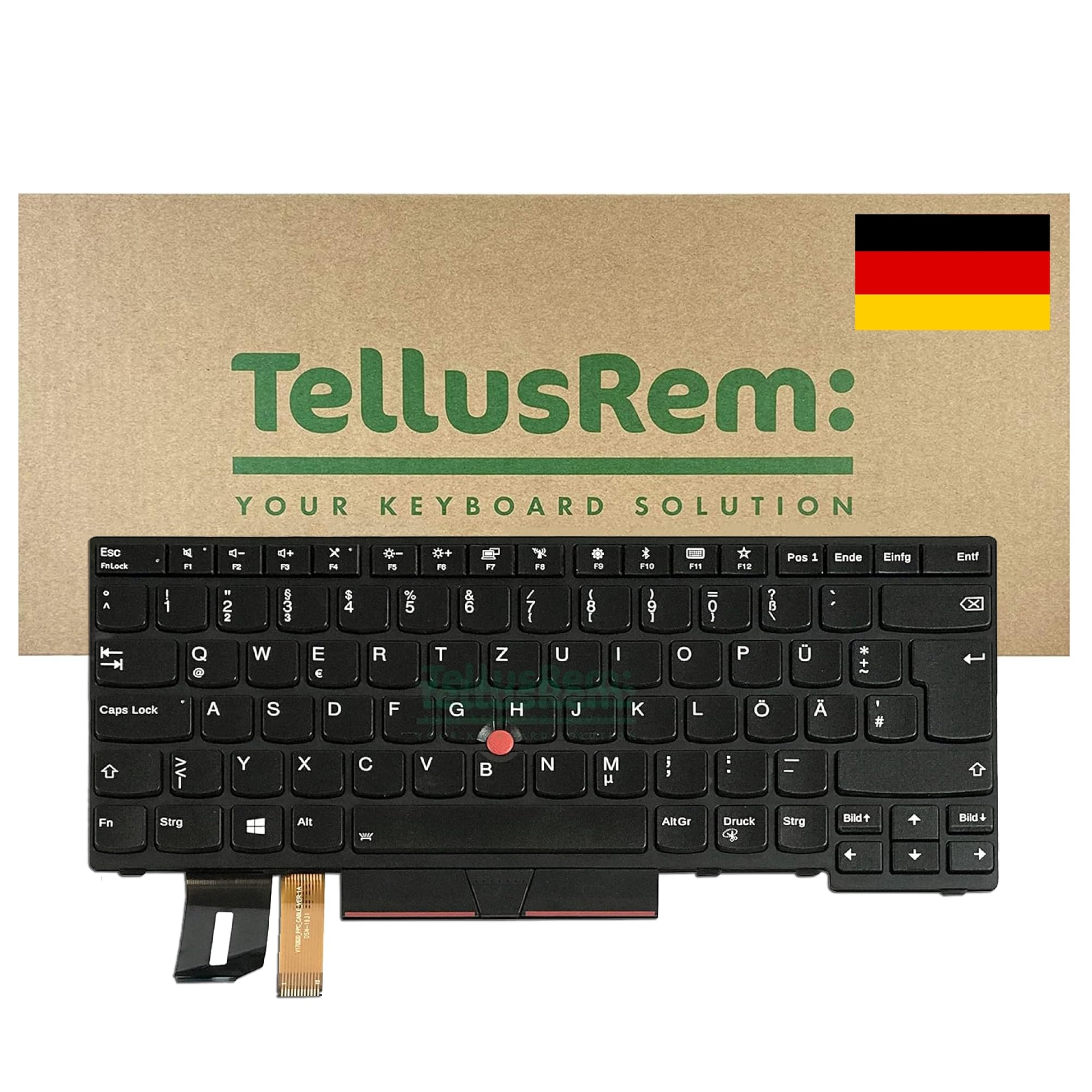 ersatztastatur Lenovo T480s Black - DE Hintergrundbeleuchtung für Lenovo Thinkpad T480s, T490, E490, L480, L490, L380, L390, L380 Yoga, L390 Yoga, E490, E480