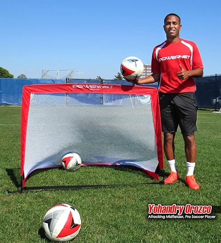 Miniatura 7 de PowerNet Popup - Red portátil para porterías de fútbol, 2 porterías con bolsa de transporte, marco ligero duradero, configuración rápida, fácil