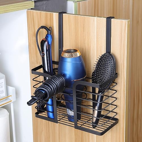 Miniatura 2 de YIGII Soporte para secador de pelo + gancho para toallasganchos adhesivos