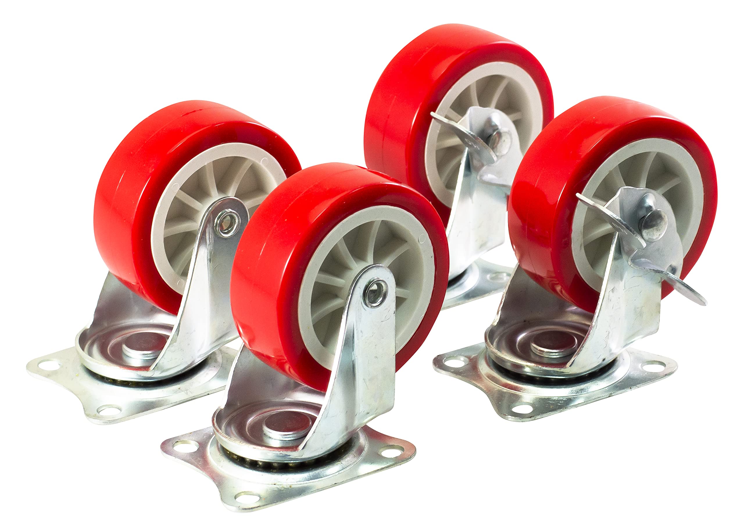 Amtech S5675 Swivel Castor Set, 4 x 3” (75mm), Wheels for Moving Furniture with 200kg Loading Capacity, Non-Marking