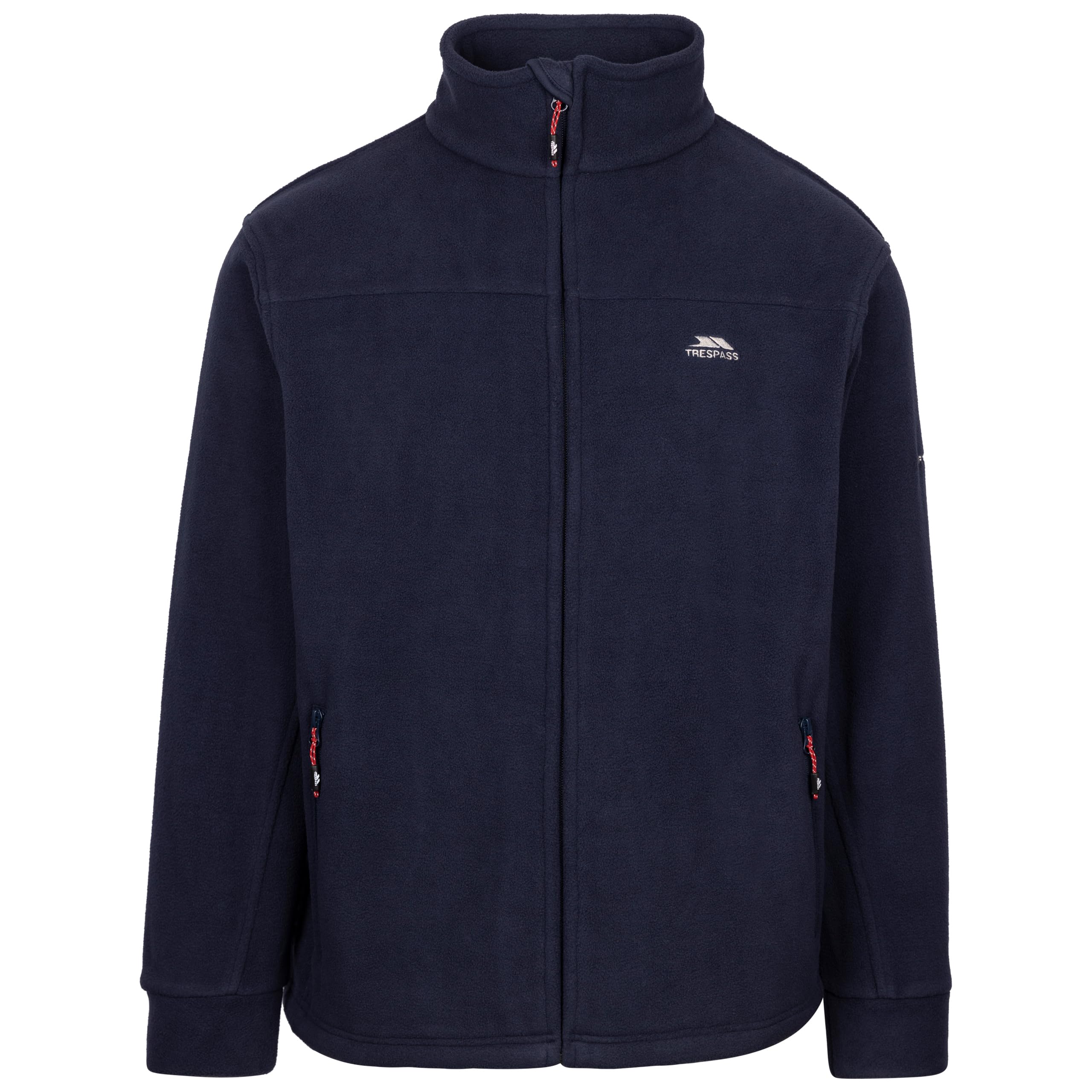 Trespass Men's Navy Sueded Fleece Jacket Bernal - Full Zip Fleece Jacket, Outerwear Airtrap Fabric Weight 300Gsm, Fleece Jumper With 2 Zip Pockets, Drawcord At Hem