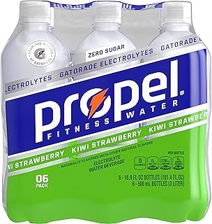 Propel Water, Kiwi Strawberry Flavored Water With Electrolytes, 16.9 Fl Oz (Pack of 6)