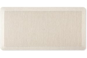 Martha Stewart Mira Modern Heathered Anti-Fatigue Air-Infused Beige Kitchen Mat (19.6"x39")