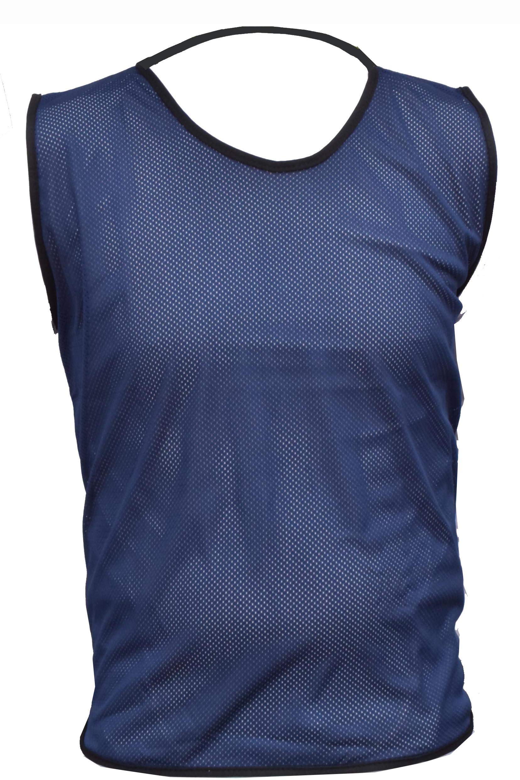 1 X Single Sports Training Bibs Football Rugby Hockey Netball Cricket Volleyball Vests Soccer Sports Club (7 Sizes 13 colours) (Youth (Small - Medium), Navy)