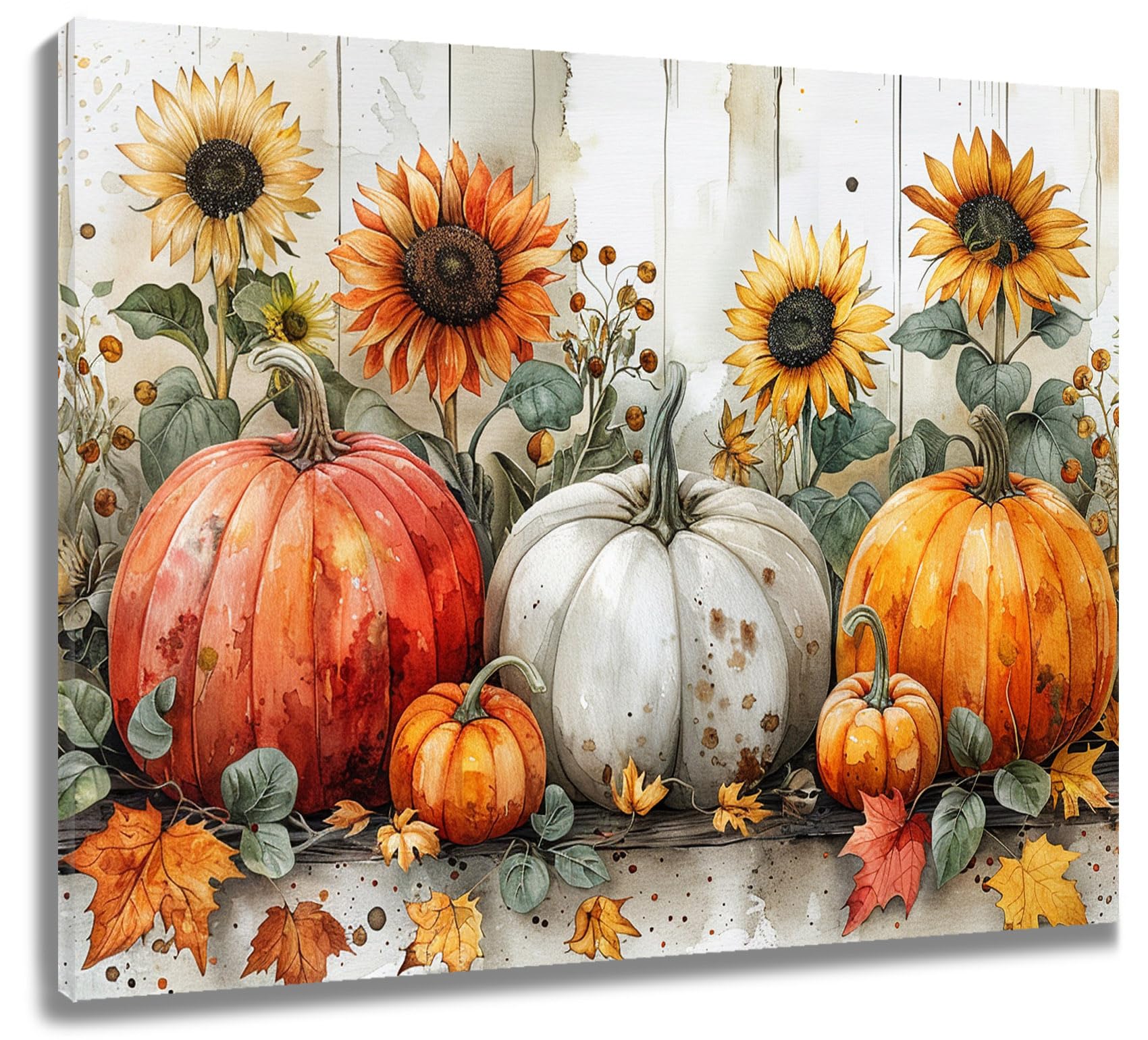 Amazon.com: EOBTAIN Orange Fall Pumpkin Canvas Wall Art for