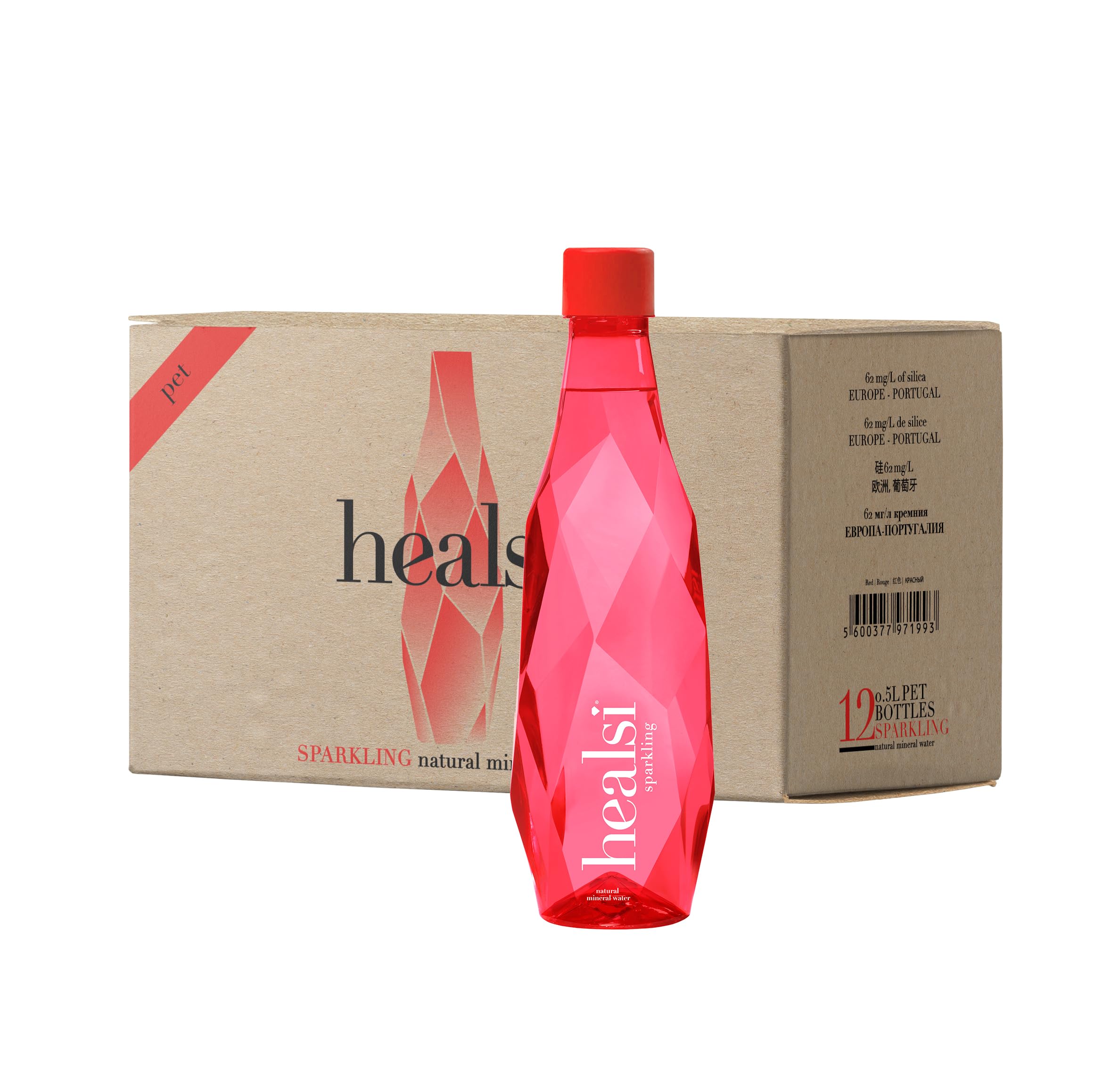 Healsi Natural Artesian Sparkling Water, pH7, Rich in Silica, 12 x 16.9 fl oz | Refreshing Sparkling Water | Naturally Rich in Silica for Skin &