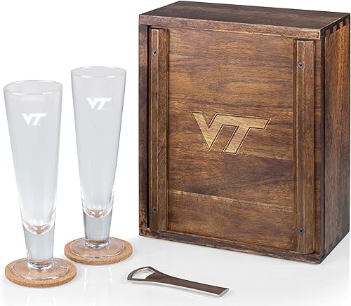 PICNIC TIME NCAA Pilsner - Juego de cerveza artesanal unisex para adultos, con 2 vasos de cerveza, regalo para los amantes de la cerveza