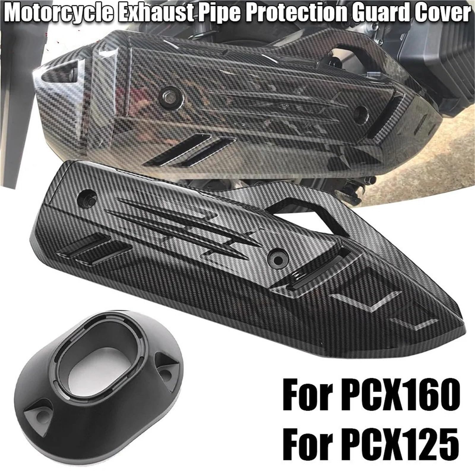 Motorcycle Tail Seat Pasuje do motocykla Honda PCX 125 PCX 160 PCX 160 125 2021-2024 Osłona rury wydechowej Osłona portu wydechowego Osłona ochronna Rear Fairing Seat Cowl(Carbon Exhaust Cover)