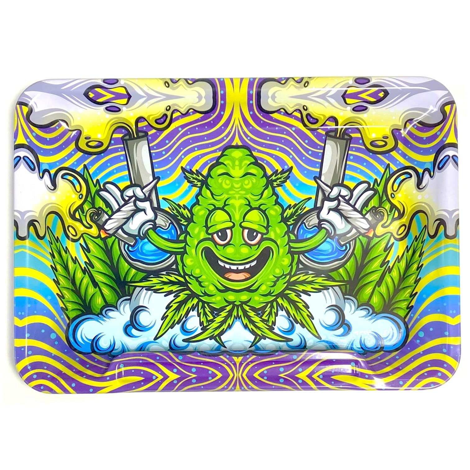 Wise Skies Bud Man Small Rolling Tray Accessories Rolling Station Storage Funky Design