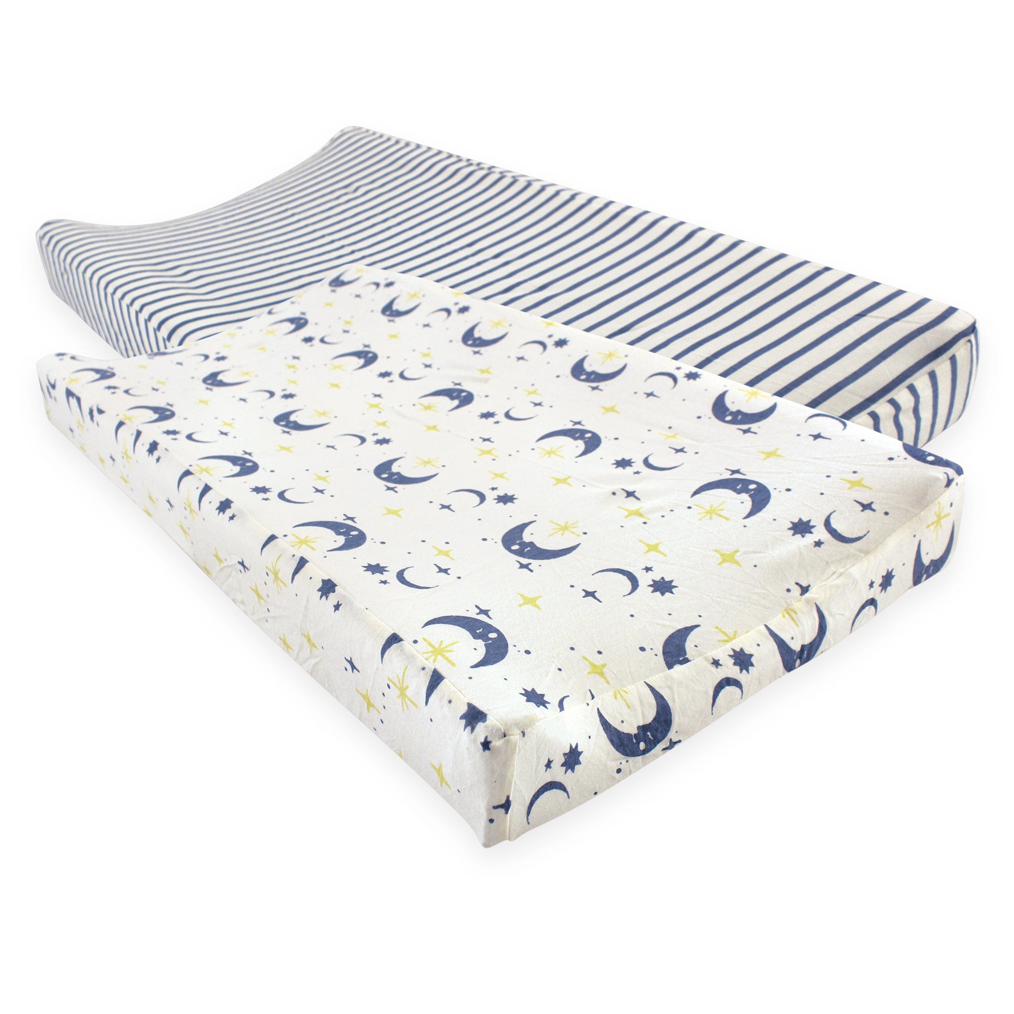 Touched by Nature Unisex Baby Organic Cotton Changing Pad Cover, Moon, One Size