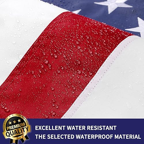 Miniatura 5 de XIFAN Bandera estadounidense de alta calidad, estilo de manga de poste de 3 x 5, nailon 210D resistente para exteriores, más fuerte de larga