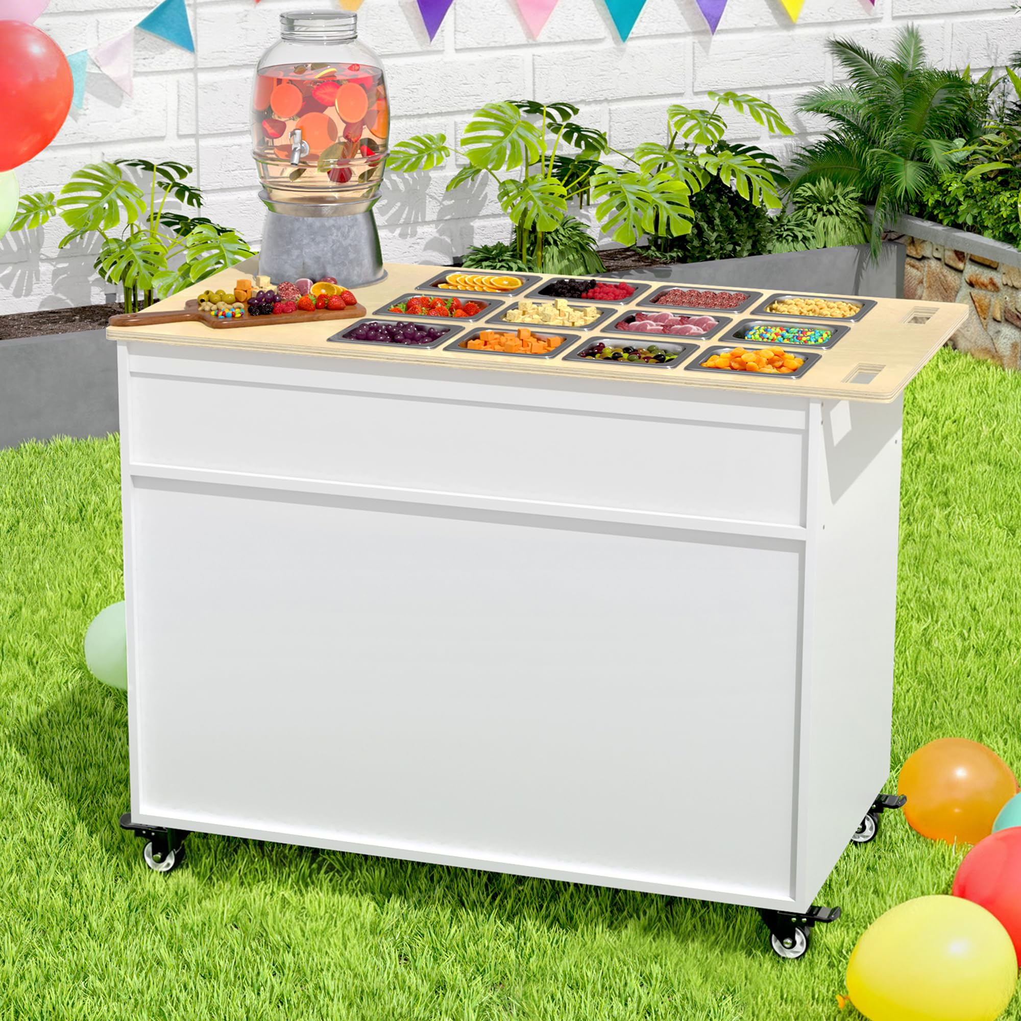 Amazon.com: GDLF Charcuterie Cart with Stainless Steel Food Pans