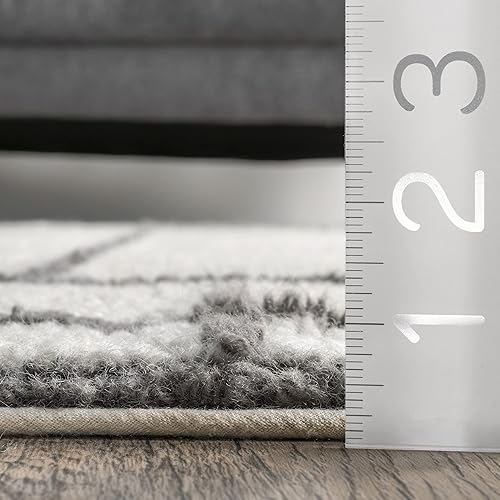 Miniatura 7 de nuLOOM Isabella - Alfombra de lana lavable a máquina, diseño geométrico contemporáneo, 3x5, marfil