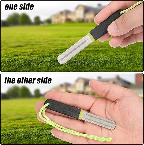 Miniatura 5 de Skylety 2 piezas de archivos de gancho para anzuelo de pesca, archivo de diamante, archivo de gancho de pesca deportiva con asa, gancho portátil,