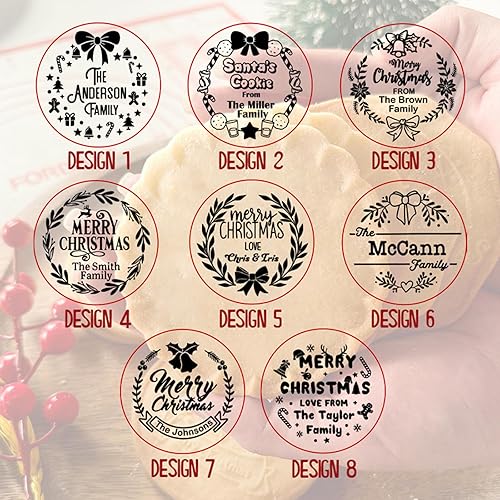 Miniatura 7 de 2023 Personalized Christmas Cookie Cutters Custom Merry Christmas Cookie Stamp for Baking Christmas Sugar Cookie Cutters Clay Cutters (Style 2)