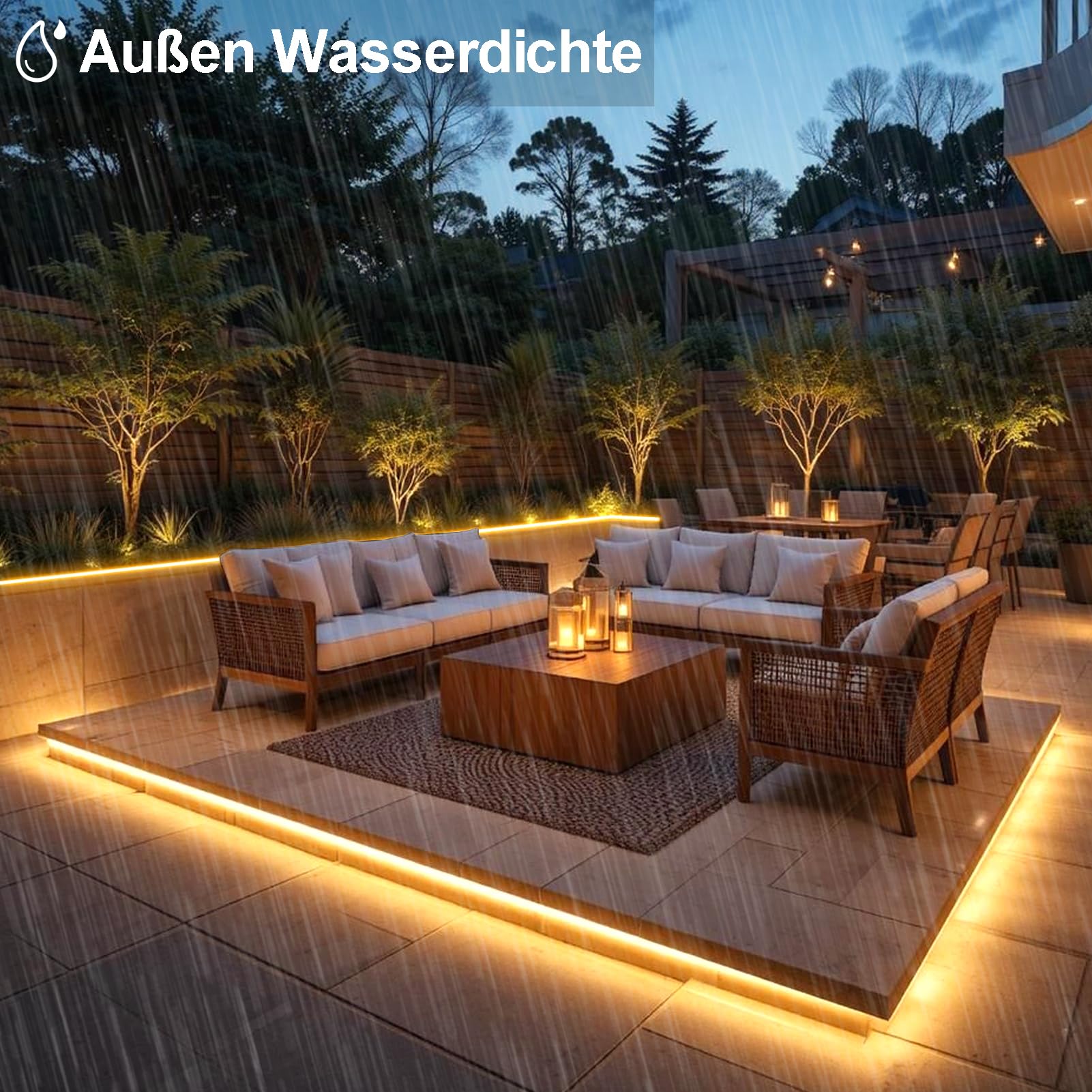 20M LED Streifen Aussenbereich 2400LED Strip Wasserdicht für Garten Dach