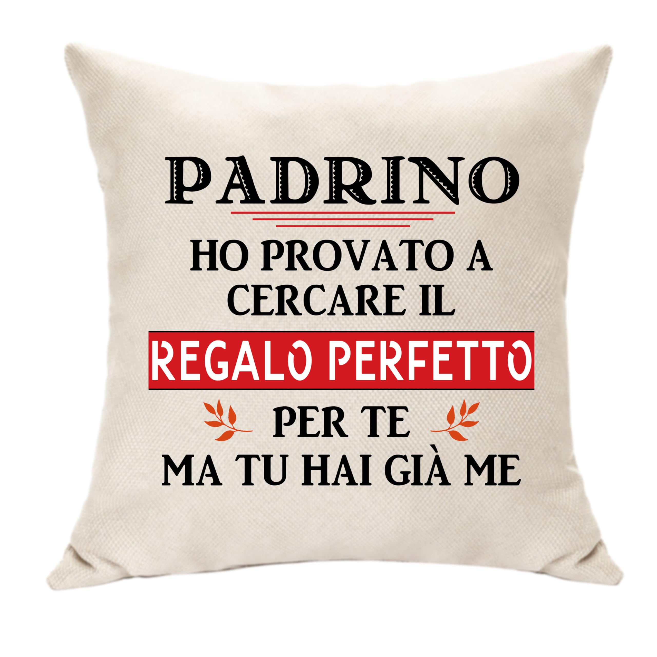 Hasodeo Regalo Padrino Cuscino Regali per Padrino Battesimo Regalo Originale Copricuscino Idee Regalo di Battesimo di Natale Padrino Regali Da Fare Alla Padrino Regalo Compleanno (Padrino)