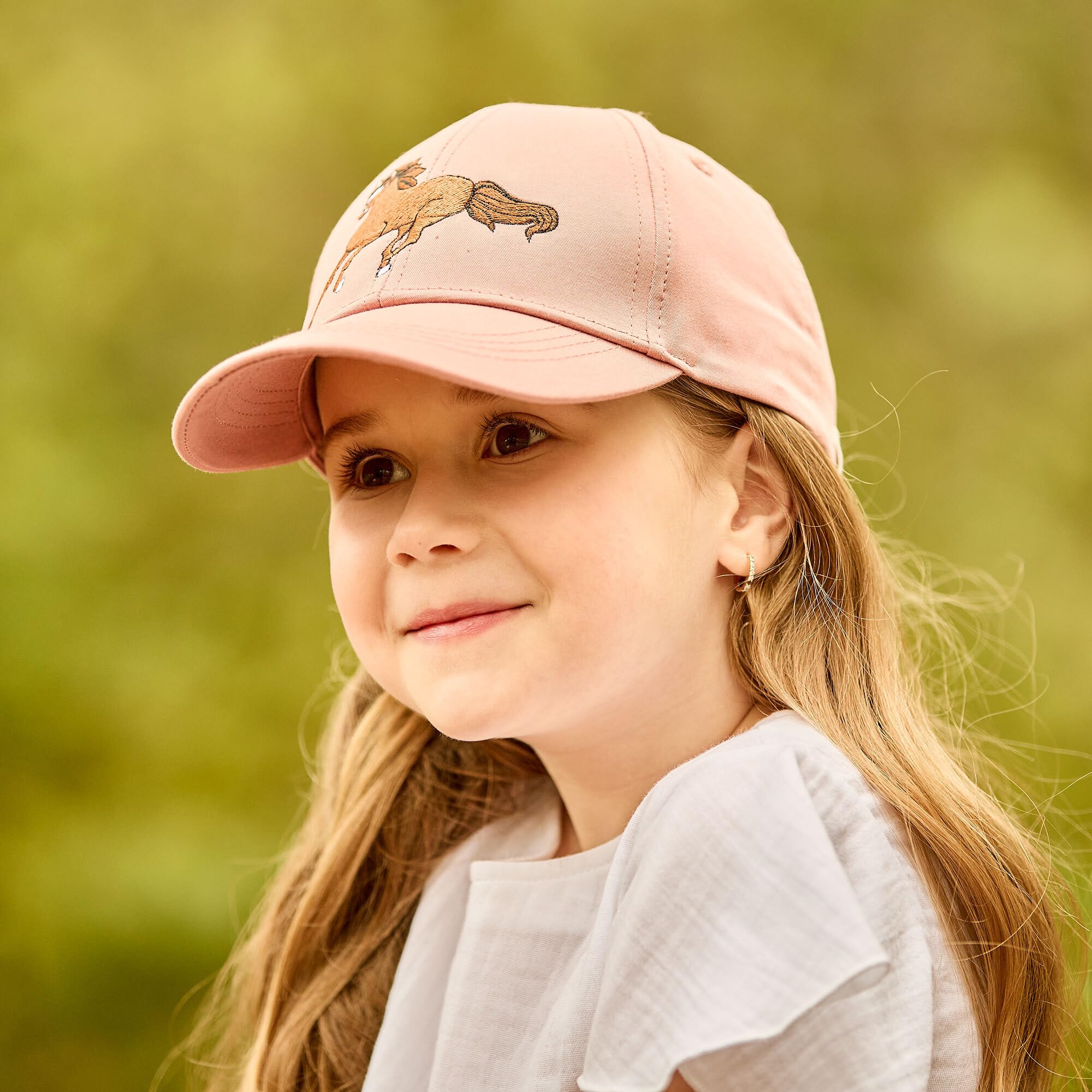 maximo Gorra infantil para niña, diseño de caballo, bordado, cierre de