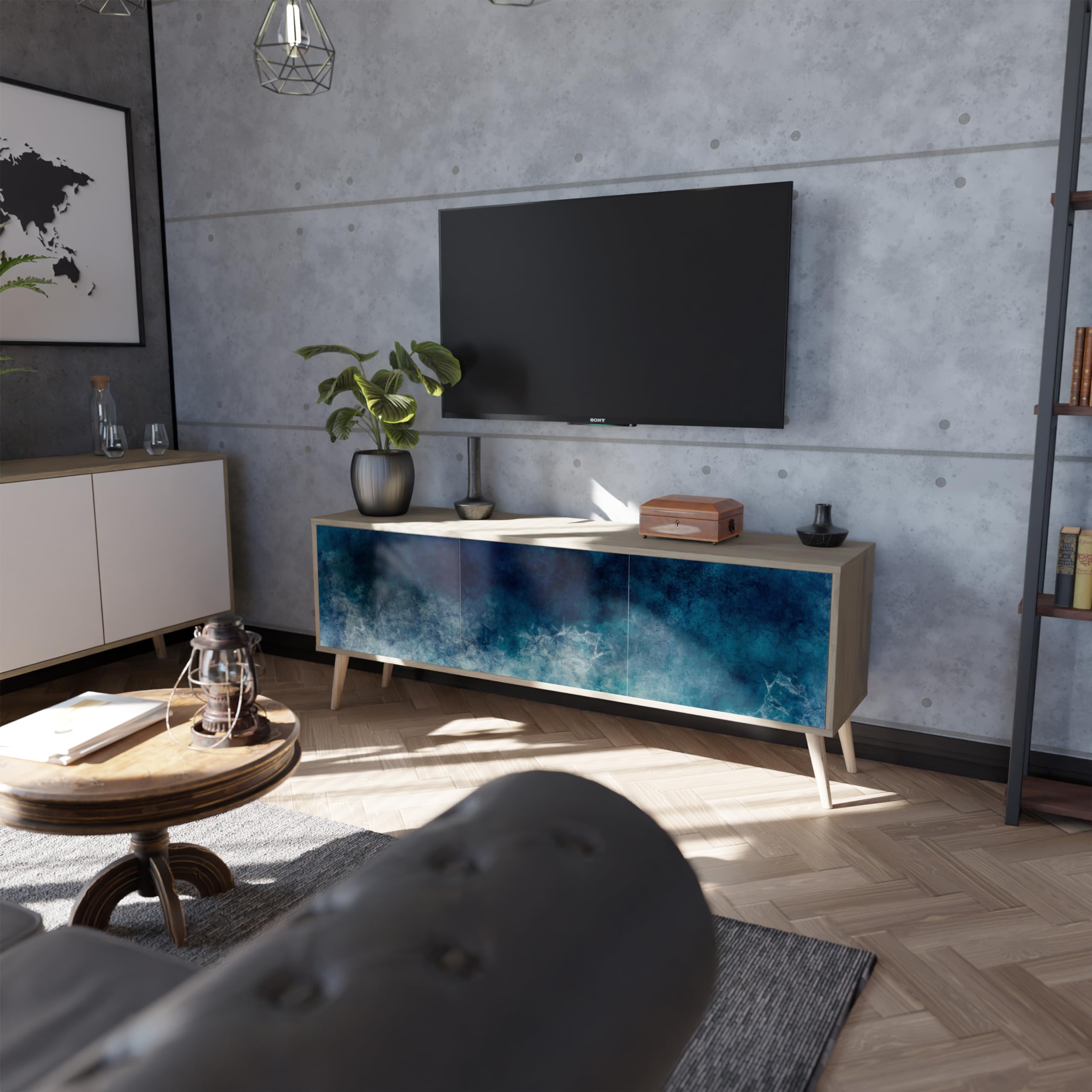 TV Lowboard Riva-Eiche - Kommode Mit Türen & Stauraum 161cm