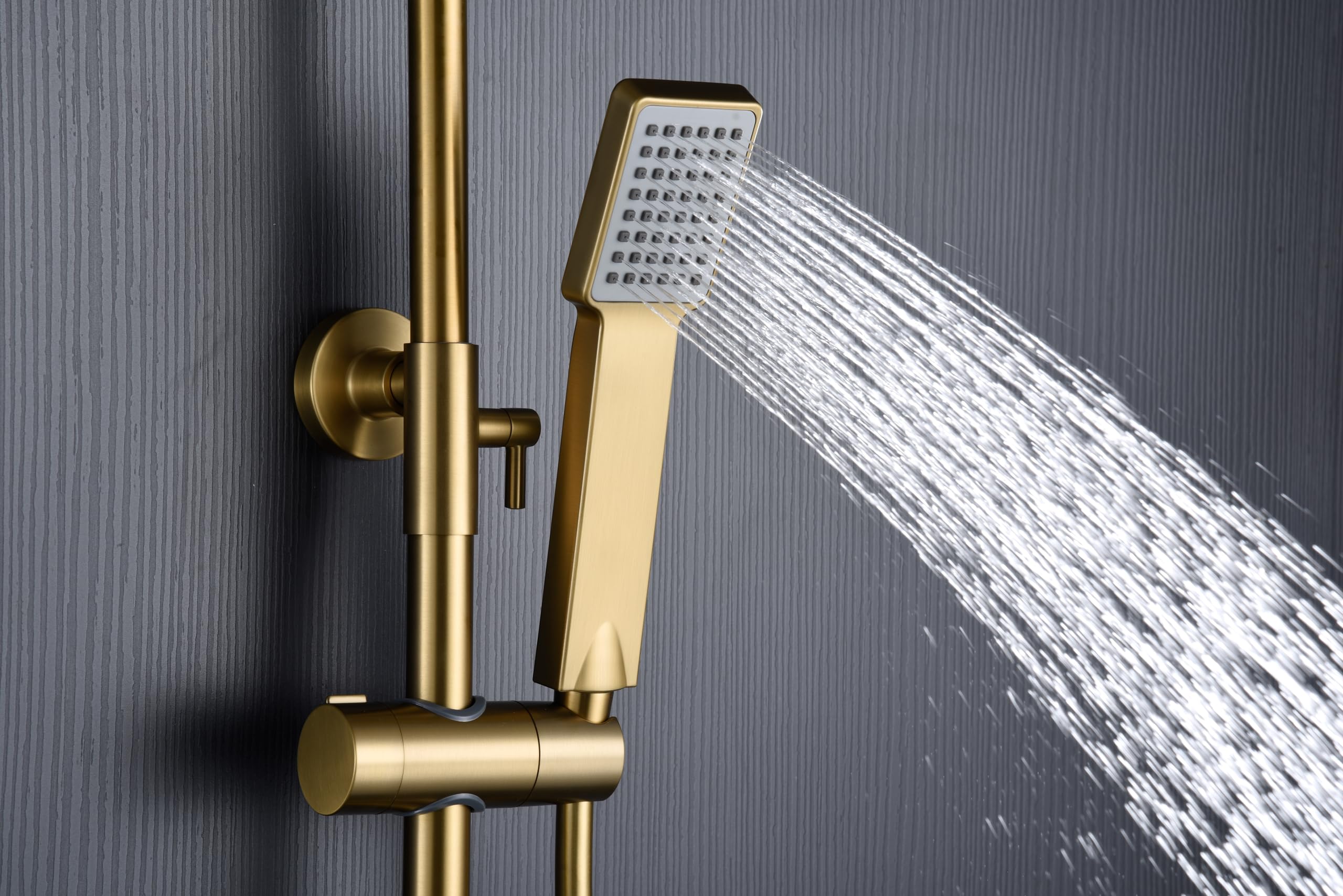 MICE - Conjunto barra de ducha termostatico grifería de baño - Columna de ducha para agua caliente y frio Oro Cepillado BTAR025/OC