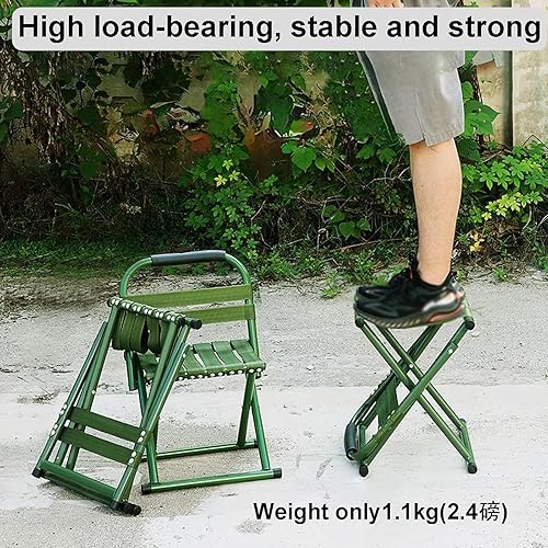 Miniatura 6 de YZMJXNYY Portable Stool, Metal Folding Chairs, Small Maza for Outdoor Fishing, Camping, Barbecue and Other Activities