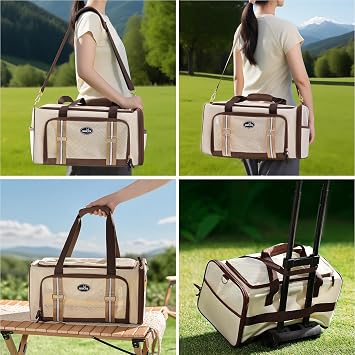 Wakytu Airline Approved Pet Carrier for Cats, Expandable Dog Carrier Soft-Sided Carrier for Small Cats and Dogs with Extra Large Foldable mat