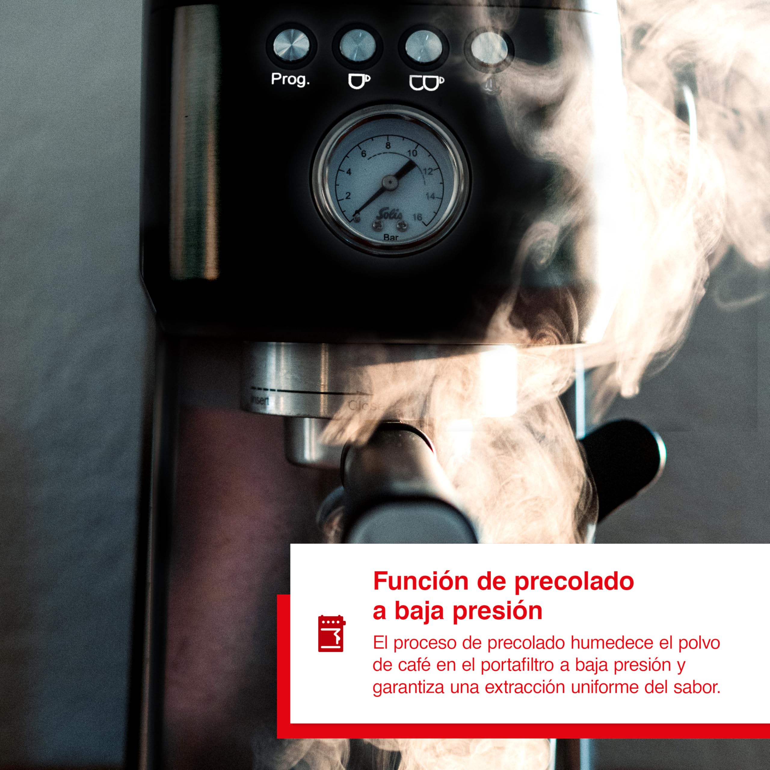 Solis Barista Perfetta Plus 1170 V2 Cafetera Express Automática - Máquina de Café Espresso - 15 Bar - 1.7L - Acero Inoxidable - Negro