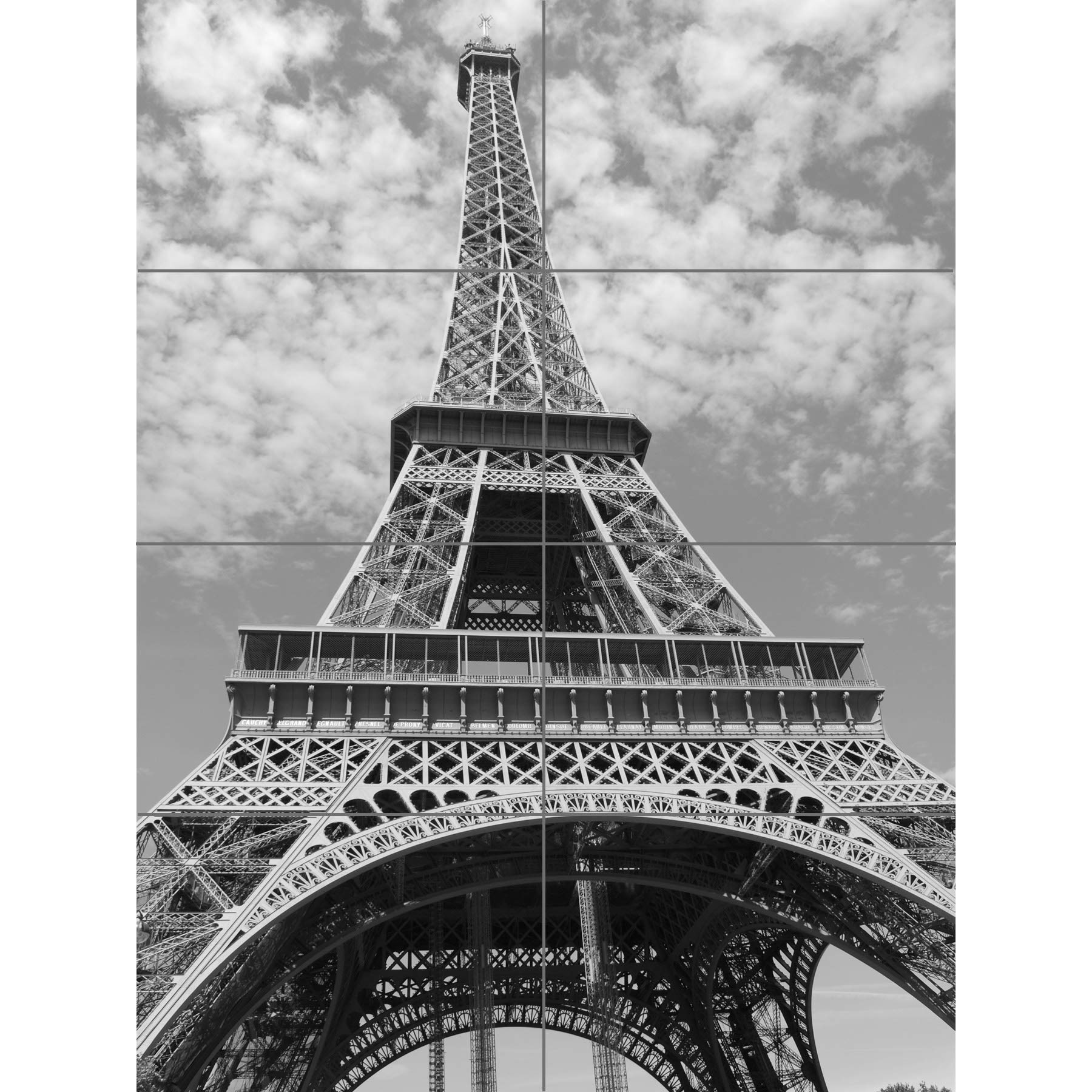 Artery8 Eiffel Tower Black White XL Giant Panel Poster (8 Sections)