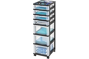 7-Drawer Plastic Storage Organizer with Wheels