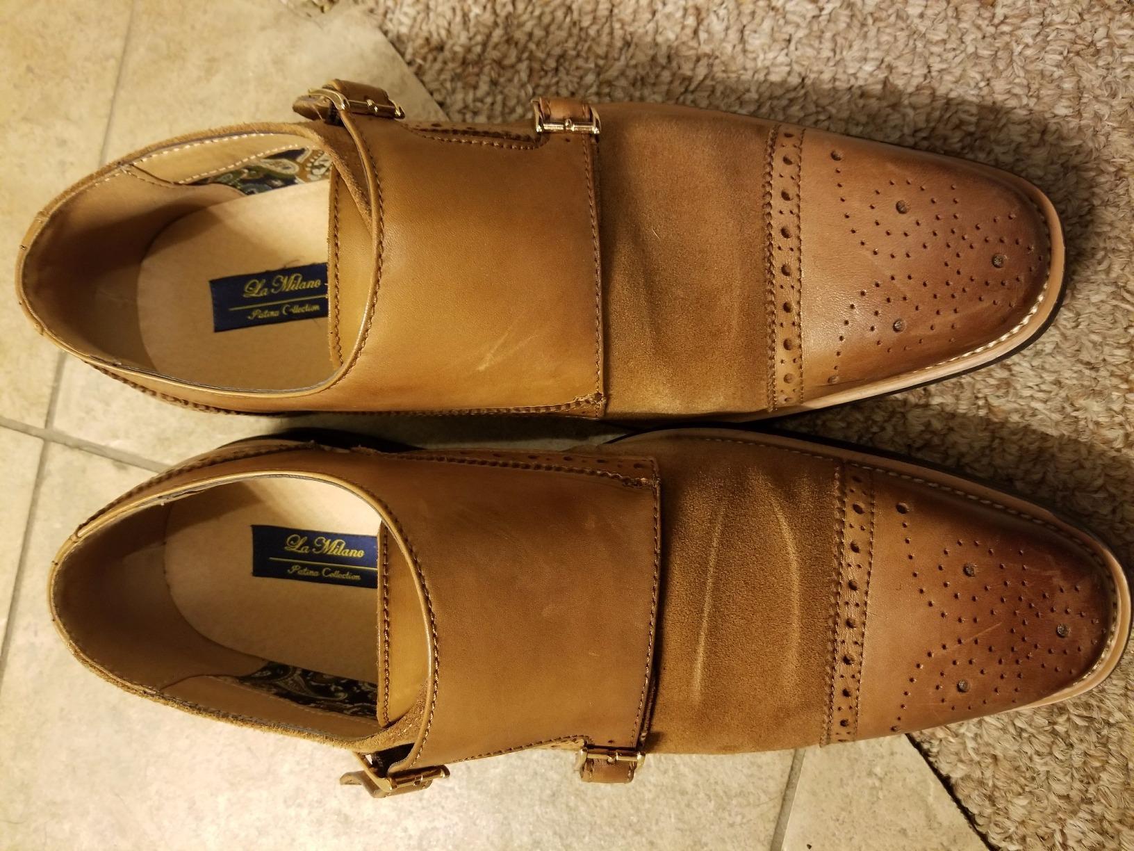 La Milano Patina Collection Mens Double Monk Strap Leather Suede Shoes Brown 10 Amazon.com | La Milano Mens Double Monk Strap Slip on Loafer  main image 3