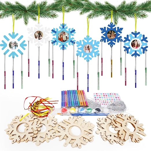 HONMOK Kit d'Activités Hivernales DIY Flocons et Peintures Créatives