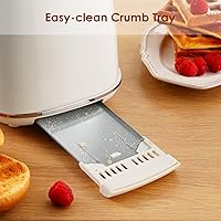 Vista 8 de Roter Mond 2 Slice Toaster Retro Stainless Steel with Bagel, Cancel, and Defrost Functions, 6 Bread Shade Settings, Extra Wide Slots and Removable