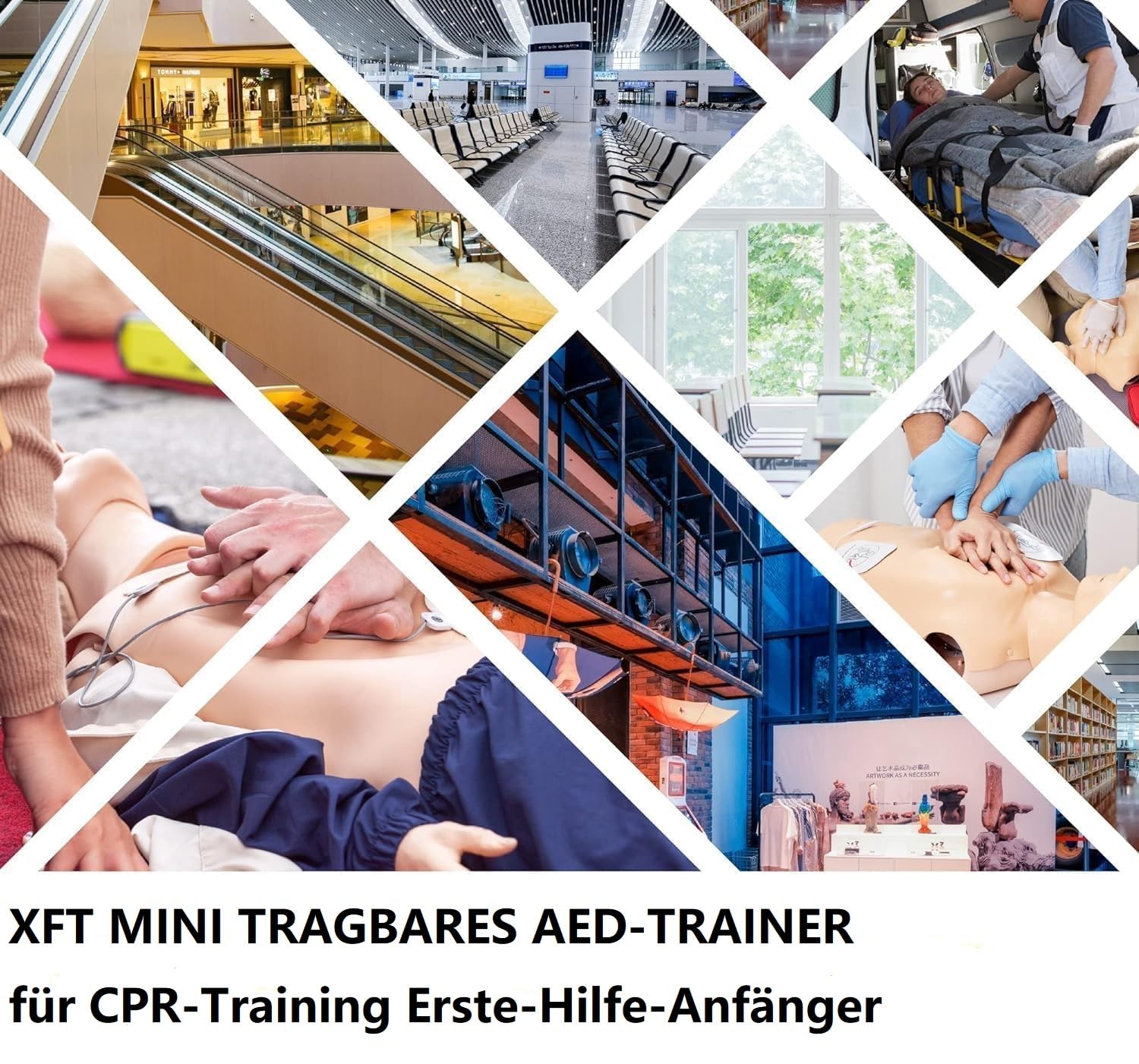 XFT Mini AED Trainingsgerät Deutsch (XFT-D0009) | AED Trainer, Erste Hilfe Lehrgerät, Mit CPR-Lehrgerät Maschine, Für Defibrillator-Auszubildende-Anfänger