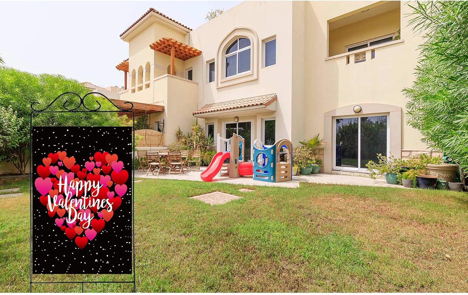 Valentine's Day Flag,28x40 Inch Valentine's Heart Garden Flag Valentine Flags for Your Valentine's Day Decoration - Image 4