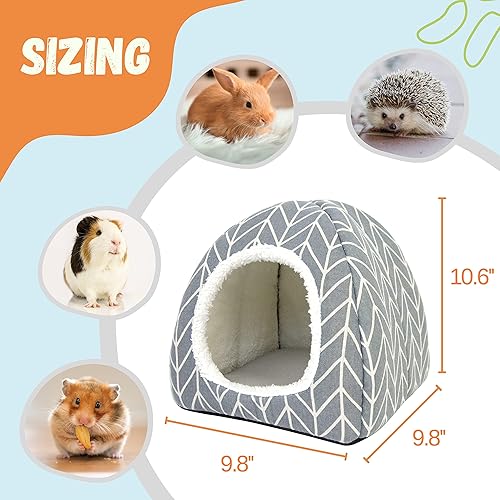 Miniatura 2 de Cama escondida de conejillo de indias, casa de conejo, accesorios para cueva, acogedor escondite para conejo, erizo, hurón, chinchilla y otros