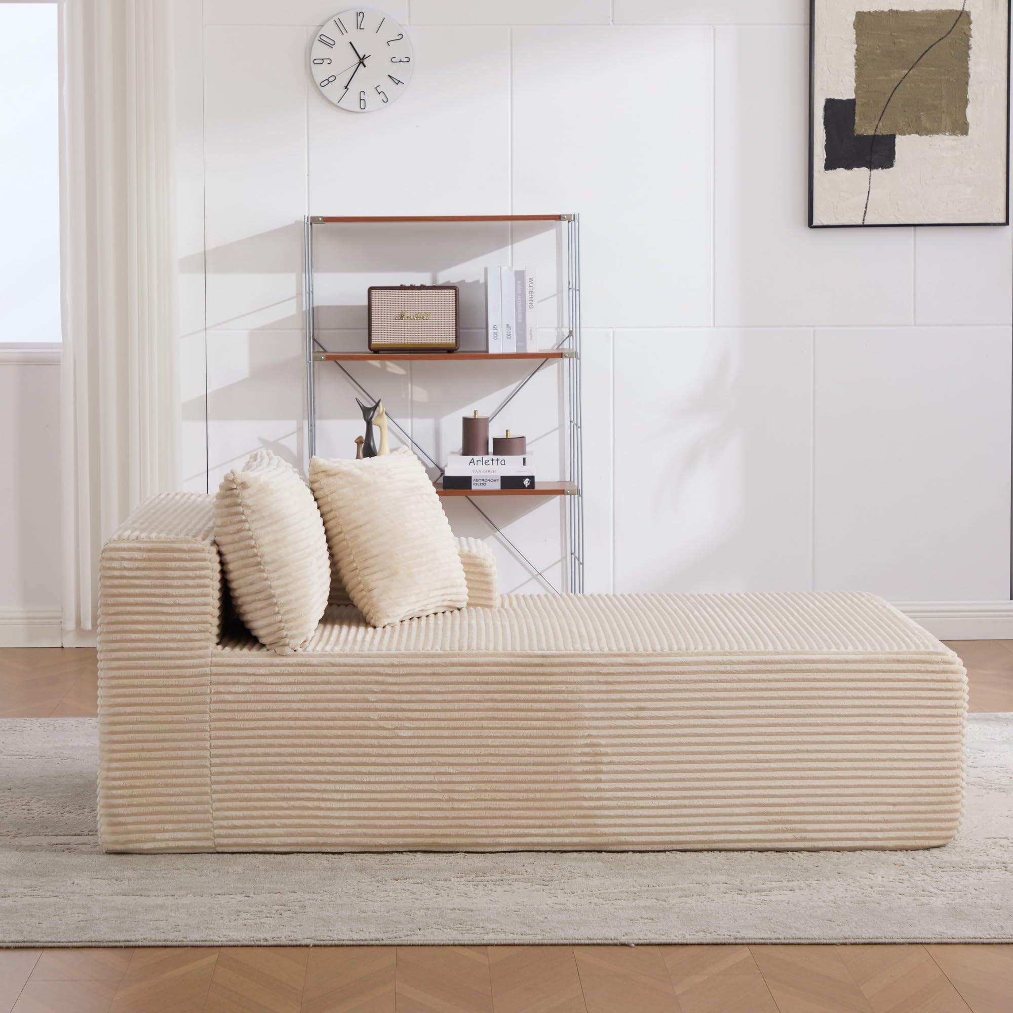 HaoChrymec Modułowa sofa kompresyjna z szenilu, beżowa, 1 siedzisko