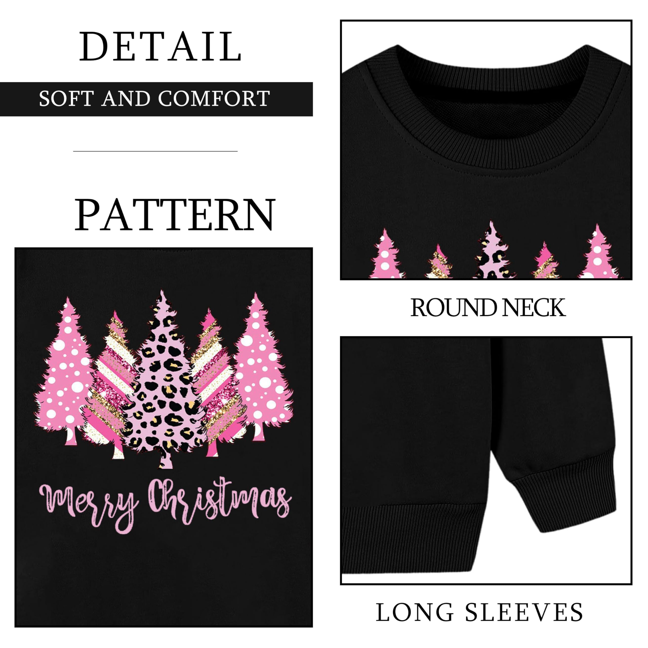tiorhooe Weihnachtspullover Kinder Weihnachtsbaum Sweatshirt Xmas Pullover Langarmshirt 3-9 Jahre