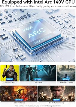 GMKtec K13 5G Mini PC AI Intel Ultra 7 256V (up to 4.8GHz) 16GB DDR5 8533MHz 512GB PCIe 4.0 SSD Gaming Mini Computer, 2X M.2 Expansion Slots, HDMI, USB4
