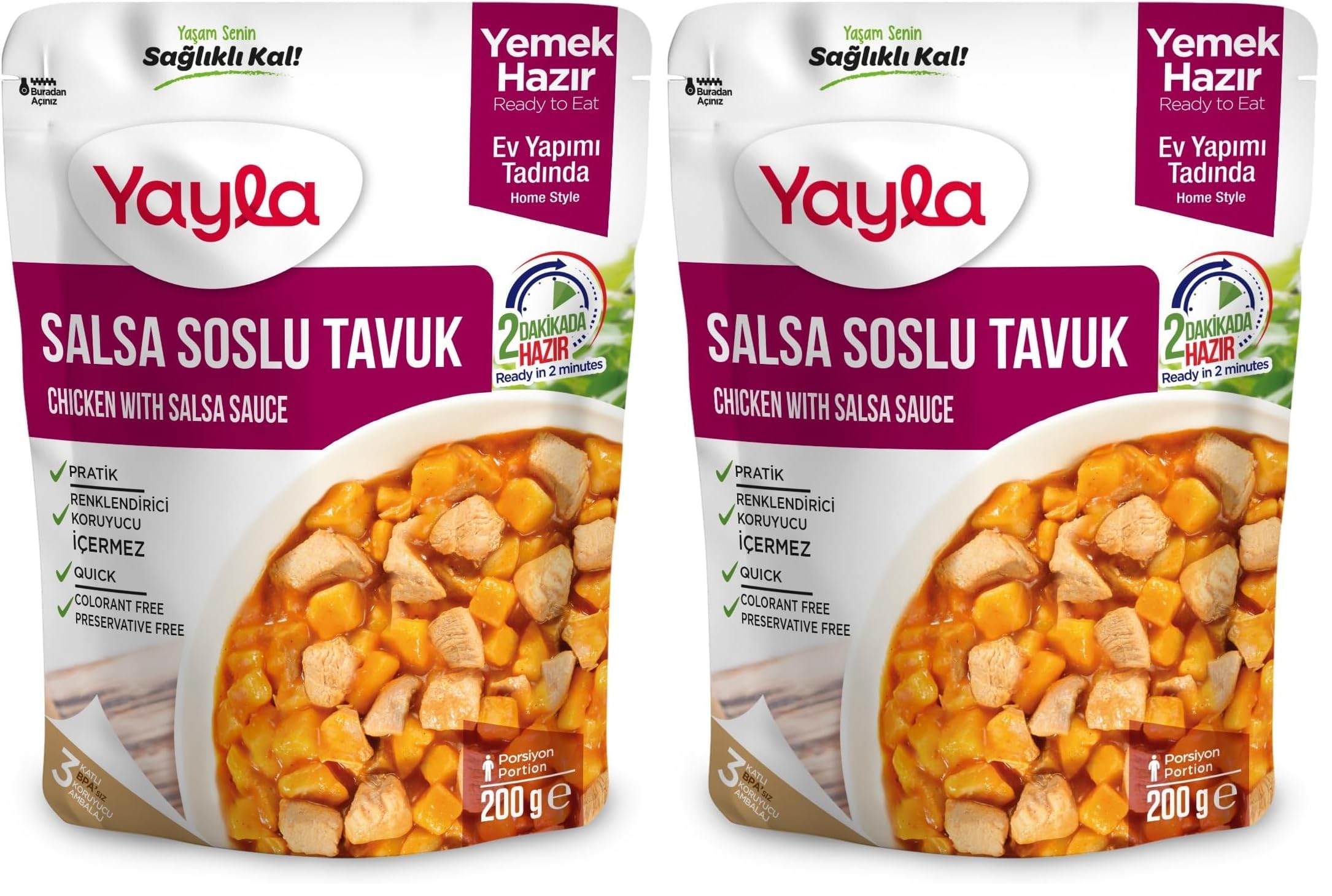 Yayla Yemek Hazır Salsa Soslu Tavuk 200 Gram 2li paket