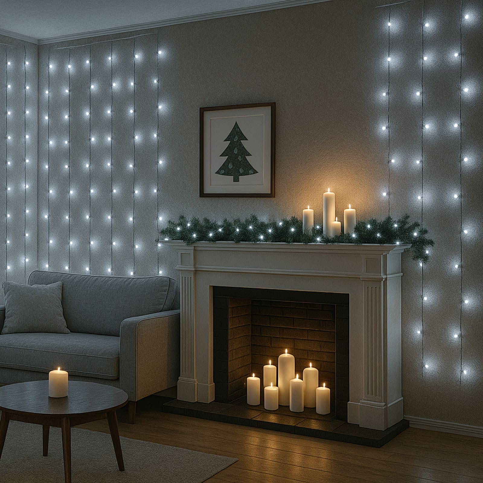 Luccika Catena Luminosa LED Tutti Flash, Cavo Verde 4m, IP44 Interno/Esterno, 31V con Timer, Luci Decorative Natalizie per Giardino e Feste (Bianco Ghiaccio, 50M 1000LED)