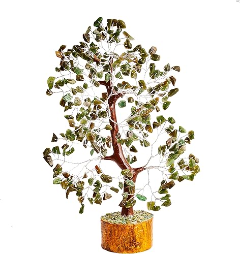 Árbol bonsái de aventurina verde, piedra curativa de cristal de chakras, planta de interior, generador de equilibrio curativo de reiki artificial,