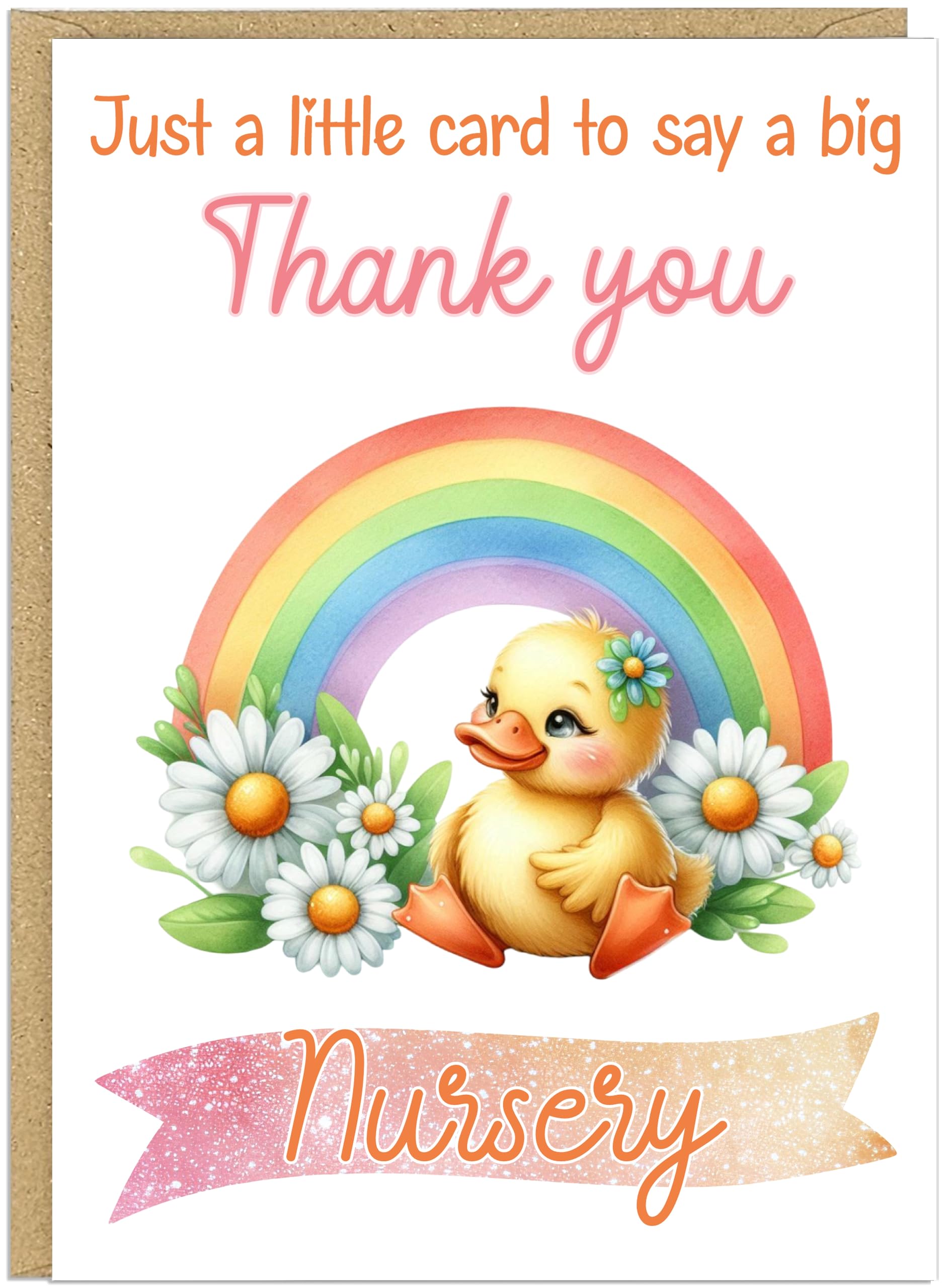 Cute Thank You Cards with Rainbow Animals - Say a Big Thanks! for Family Friends Teachers Neighbours Key Workers - Add Own Customised Name 15 Personalised Design Choices (Duck)