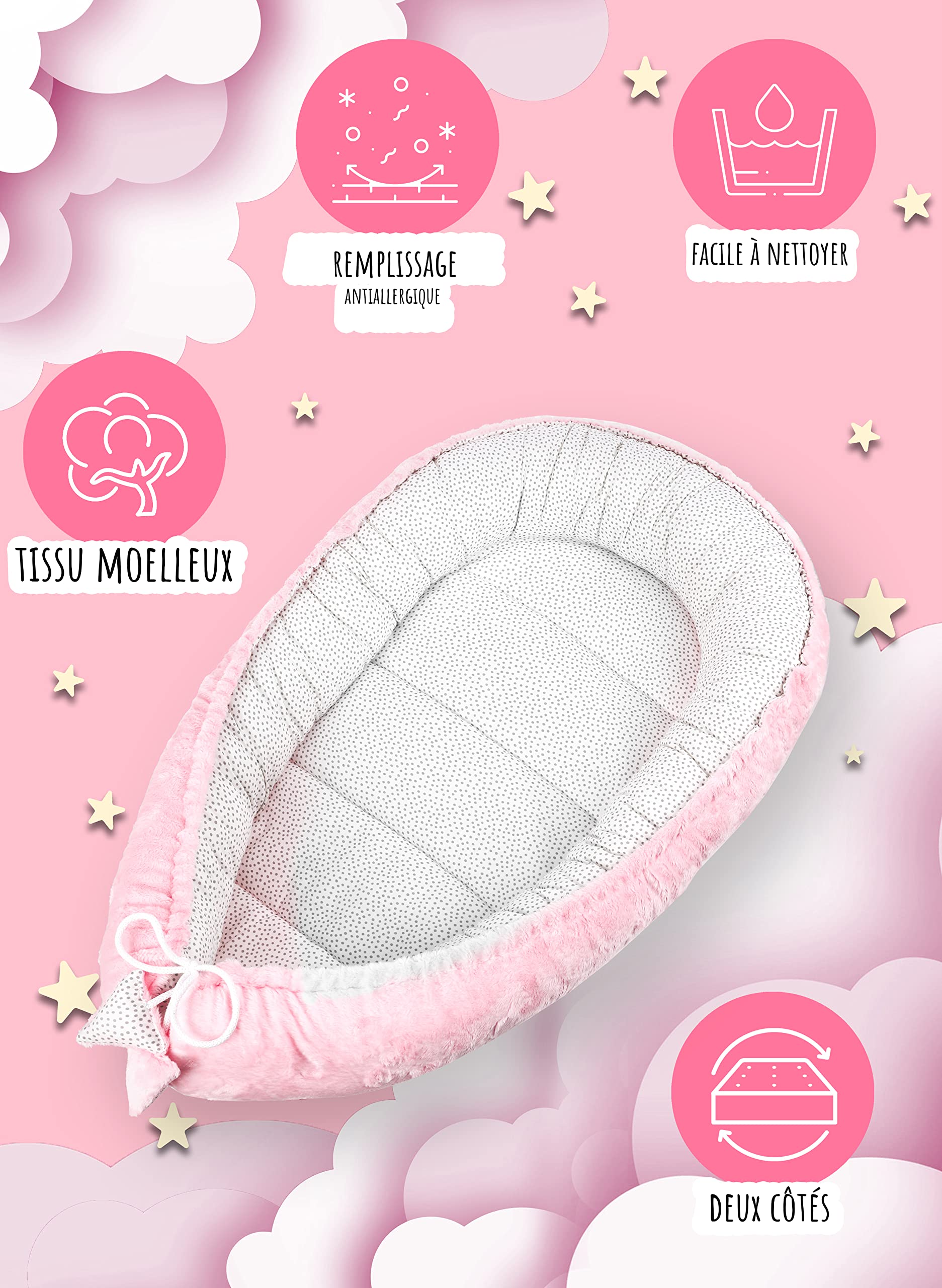 Baby Nestje - Babynestje - Zacht en Veilig - Bruin Teddy Katoen | Baby Accessoires